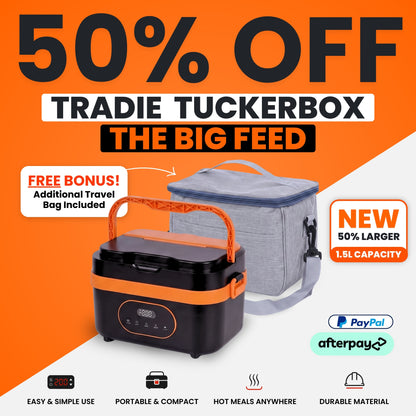 Tradie TuckerBox™ - 1.5L Wireless & Self Heating Lunchbox
