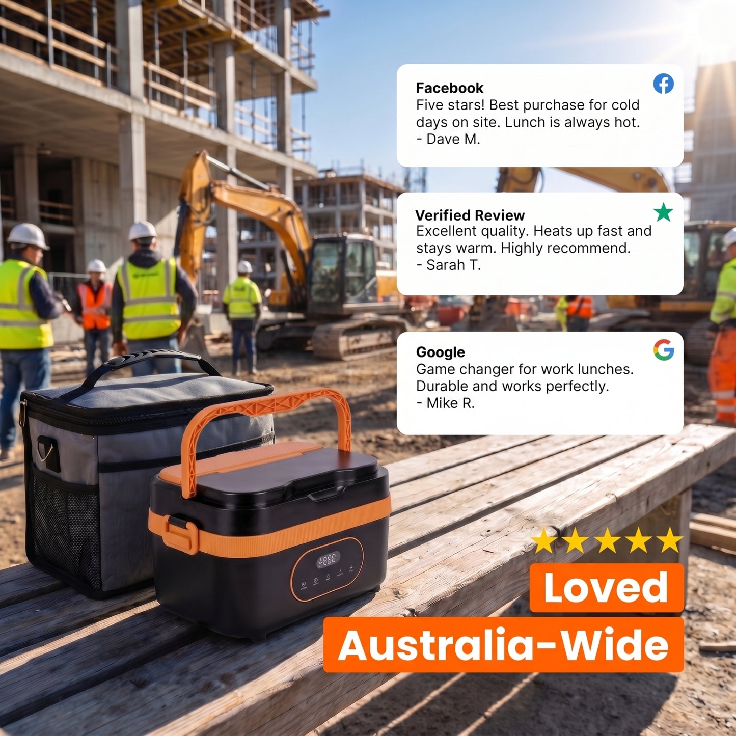 Tradie TuckerBox™ - 1.5L Wireless & Self Heating Lunchbox