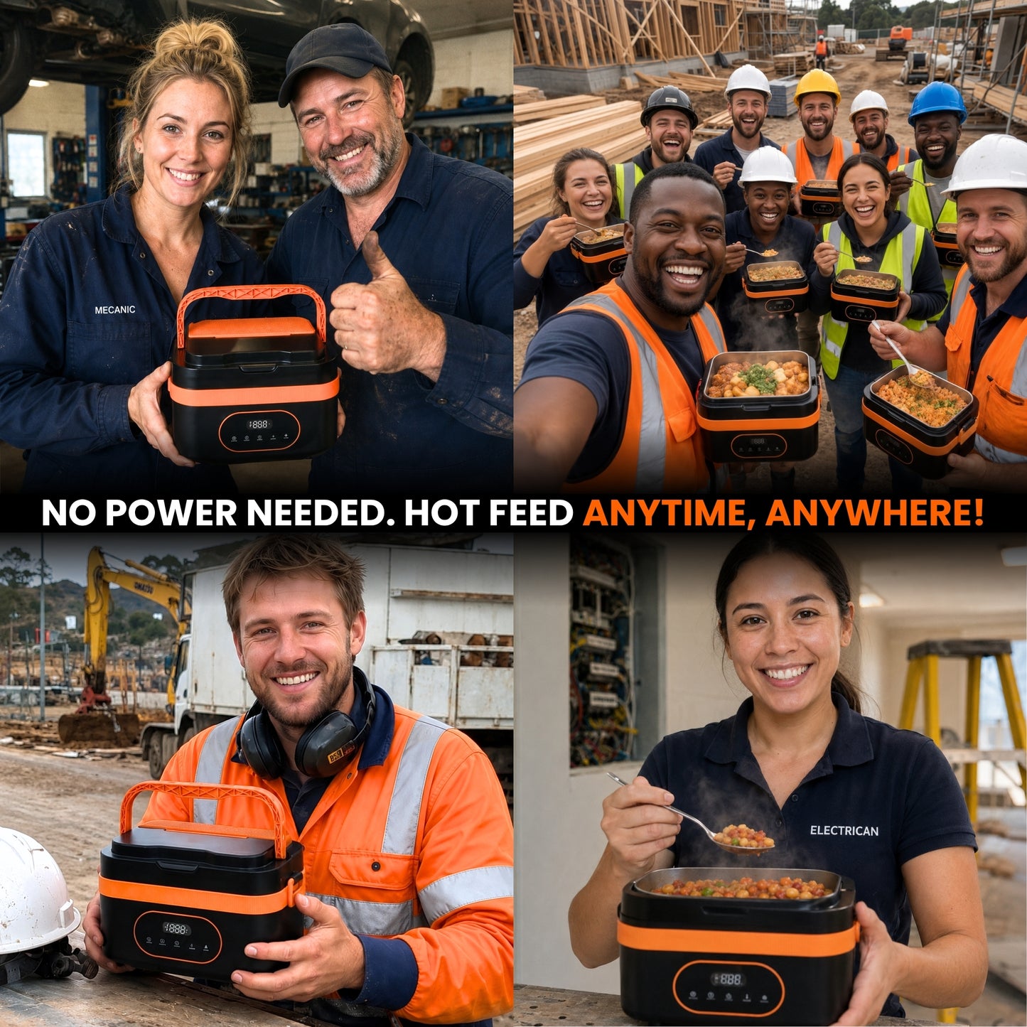 Tradie TuckerBox™ - 1.5L Wireless & Self Heating Lunchbox