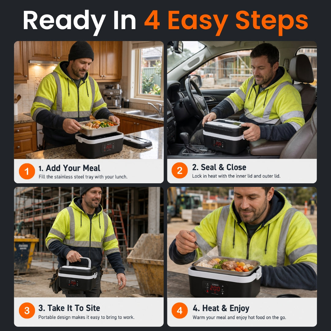 Tradie TuckerBox™ - Wireless & Self Heating Lunchbox