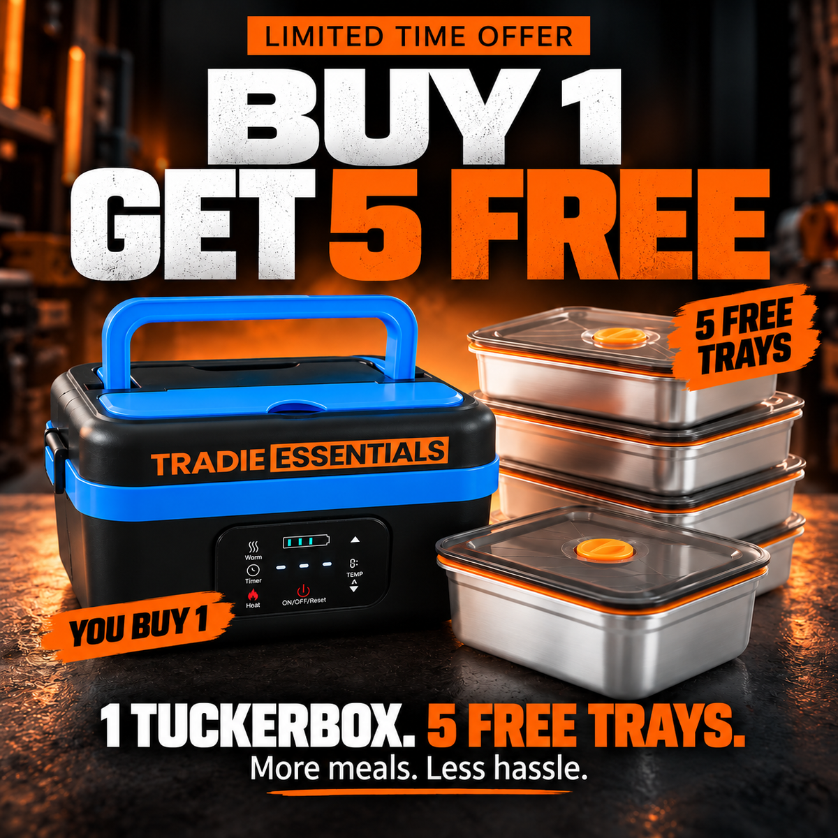 Tradie TuckerBox™ 1L + 5 FREE Infill Trays (Meal Prep)