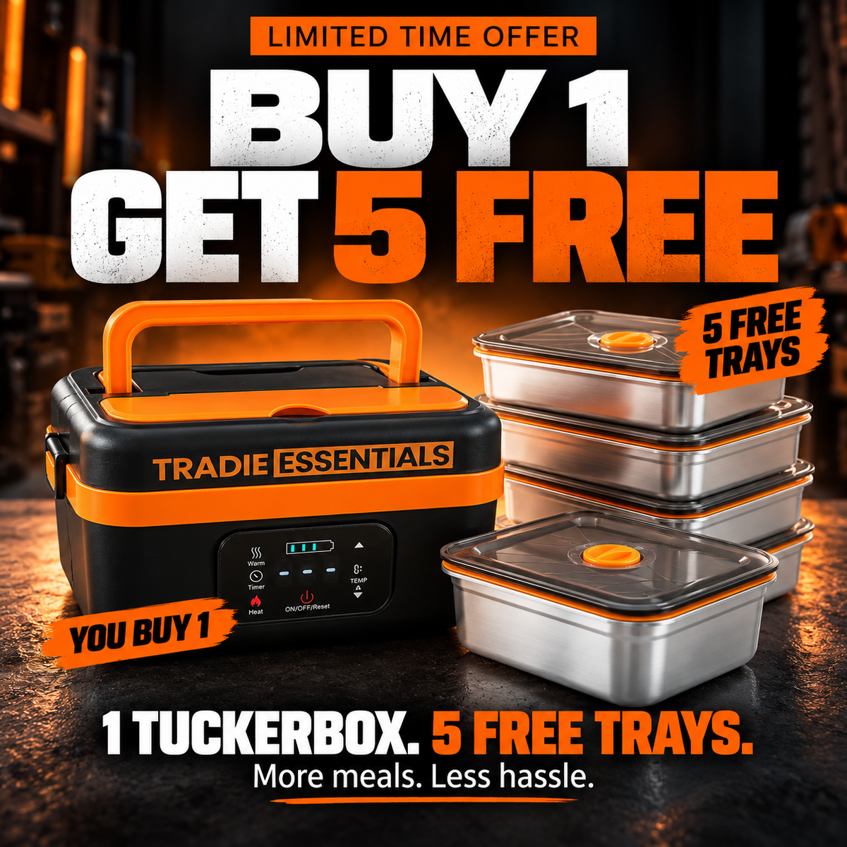 Tradie TuckerBox™ 1L + 5 FREE Infill Trays (Meal Prep)